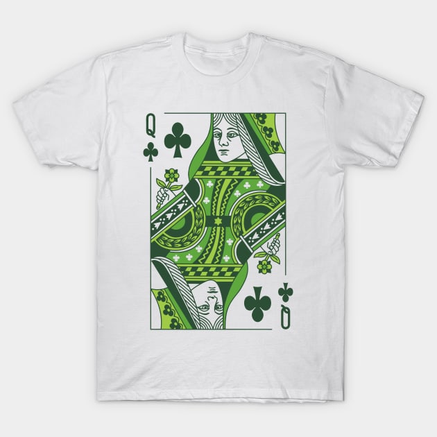 Queen of Clubs St Patricks Day T-Shirt by GraciafyShine